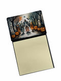 Creepy Dolls Spooky Halloween Watercolor Sticky Note Holder Refillable Dispenser Desk Accessory 3x3 Pad Gift