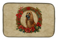 Afghan Hound Christmas Flowers Dish Drying Mat Absorbent Dish Drying Mat Pad for Kitchen Counter Dish Drainer Mat for Countertop, 14 x 21", Multicolor