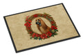Afghan Hound Christmas Flowers Doormat Indoor Outdoor 18H X 27W Front Door Mat Rugs for Entryway, Non Slip Washable