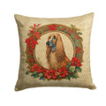Afghan Hound Christmas Flowers Decorative Throw Pillow 14x14 Indoor Outdoor Accent Cushion, Fabric Cover with Insert for Sofa, Bed, Porch & Living Room