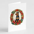 Airedale Terrier Christmas Flowers Greeting Cards Pack of 8 Blank Cards with Envelopes Whimsical A7 Size 5x7
