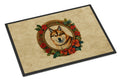 Akita Christmas Flowers Doormat Indoor Outdoor 24H X 36W Front Door Mat Rugs for Entryway, Non Slip Washable Low Pile,