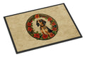 American English Coonhound Christmas Flowers Doormat Indoor Outdoor 18H X 27W Front Door Mat Rugs for Entryway, Non Slip Washable