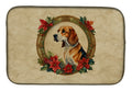 American Foxhound Christmas Flowers Dish Drying Mat Absorbent Dish Drying Mat Pad for Kitchen Counter Dish Drainer Mat for Countertop, 14 x 21", Multicolor