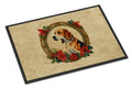 American Foxhound Christmas Flowers Doormat Indoor Outdoor 18H X 27W Front Door Mat Rugs for Entryway, Non Slip Washable