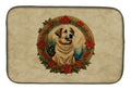 Anatolian Shepherd Dog Christmas Flowers Dish Drying Mat Absorbent Dish Drying Mat Pad for Kitchen Counter Dish Drainer Mat for Countertop, 14 x 21", Multicolor
