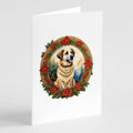 Anatolian Shepherd Dog Christmas Flowers Greeting Cards Pack of 8 Blank Cards with Envelopes Whimsical A7 Size 5x7