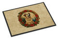 Anatolian Shepherd Dog Christmas Flowers Doormat Indoor Outdoor 18H X 27W Front Door Mat Rugs for Entryway, Non Slip Washable