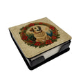 Anatolian Shepherd Dog Christmas Flowers PU Leather Note Paper Holder with Artist-Designed Cover, Desk Accessory, Office Gift