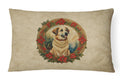 Anatolian Shepherd Dog Christmas Flowers Decorative Throw Pillow 12x16 Indoor Outdoor Accent Cushion, Fabric Cover with Insert for Sofa, Bed, Porch & Living Room