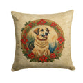 Anatolian Shepherd Dog Christmas Flowers Decorative Throw Pillow 18x18 Indoor Outdoor Accent Cushion, Fabric Cover with Insert for Sofa, Bed, Porch & Living Room