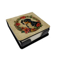 Appenzeller Sennenhund Christmas Flowers PU Leather Note Paper Holder with Artist-Designed Cover, Desk Accessory, Office Gift
