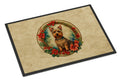 Australian Terrier Christmas Flowers Doormat Indoor Outdoor 24H X 36W Front Door Mat Rugs for Entryway, Non Slip Washable Low Pile,