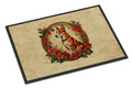 Basenji Christmas Flowers Doormat Indoor Outdoor 24H X 36W Front Door Mat Rugs for Entryway, Non Slip Washable Low Pile,