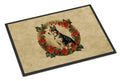 Basenji Christmas Flowers Doormat Indoor Outdoor 24H X 36W Front Door Mat Rugs for Entryway, Non Slip Washable Low Pile,