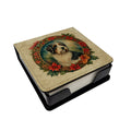 Bearded Collie Christmas Flowers PU Leather Note Paper Holder with Artist-Designed Cover, Desk Accessory, Office Gift