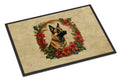 Belgian Malinois Christmas Flowers Doormat Indoor Outdoor 18H X 27W Front Door Mat Rugs for Entryway, Non Slip Washable