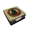 Belgian Sheepdog Christmas Flowers PU Leather Note Paper Holder with Artist-Designed Cover, Desk Accessory, Office Gift