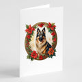 Belgian Tervuren Christmas Flowers Greeting Cards Pack of 8 Blank Cards with Envelopes Whimsical A7 Size 5x7