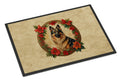 Belgian Tervuren Christmas Flowers Doormat Indoor Outdoor 24H X 36W Front Door Mat Rugs for Entryway, Non Slip Washable Low Pile,