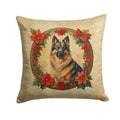 Belgian Tervuren Christmas Flowers Decorative Throw Pillow 14x14 Indoor Outdoor Accent Cushion, Fabric Cover with Insert for Sofa, Bed, Porch & Living Room