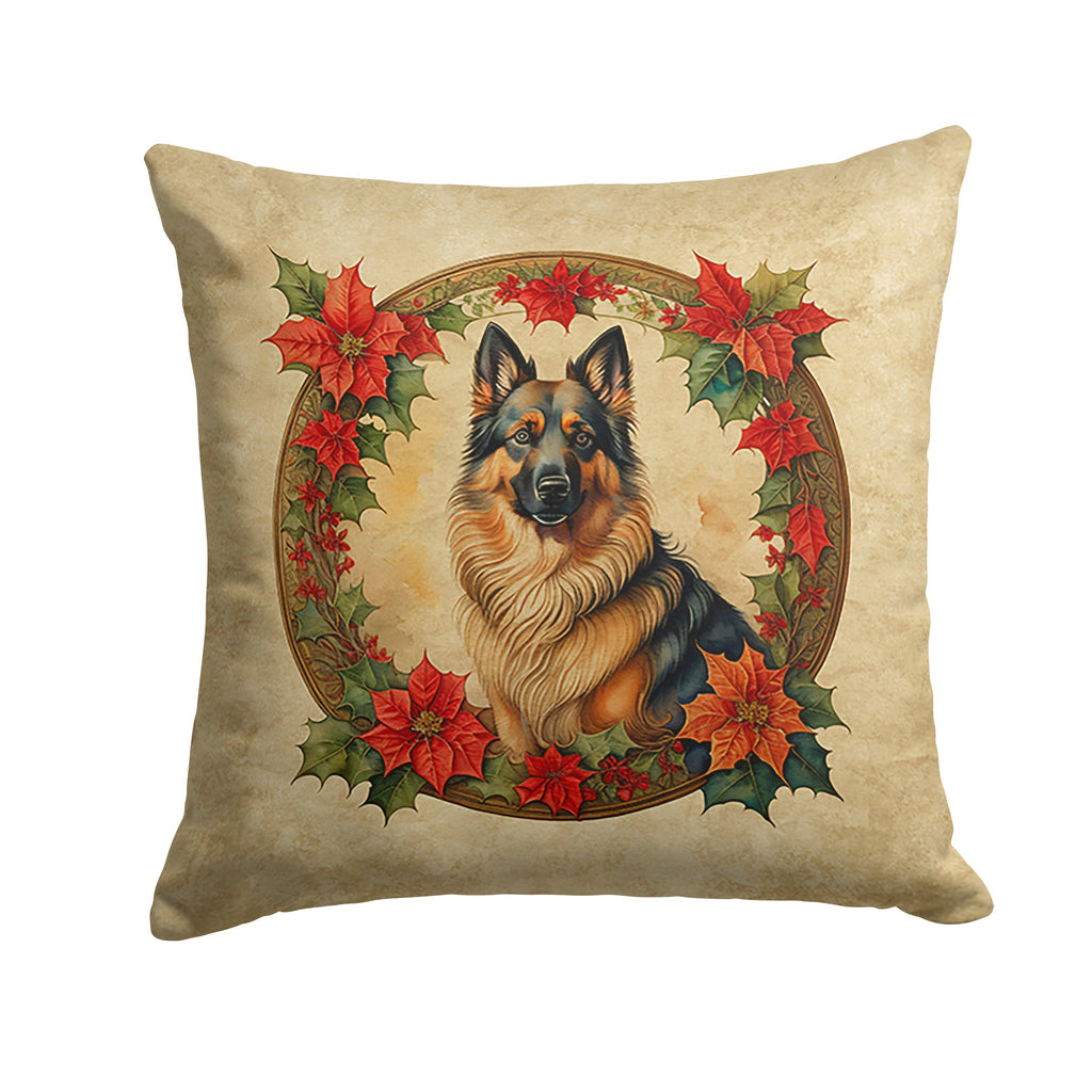 Belgian Tervuren Christmas Flowers Decorative Throw Pillow 18x18 Indoor Outdoor Accent Cushion, Fabric Cover with Insert for Sofa, Bed, Porch & Living Room