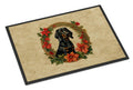 Black and Tan Coonhound Christmas Flowers Doormat Indoor Outdoor 24H X 36W Front Door Mat Rugs for Entryway, Non Slip Washable Low Pile,