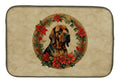 Bloodhound Christmas Flowers Dish Drying Mat Absorbent Dish Drying Mat Pad for Kitchen Counter Dish Drainer Mat for Countertop, 14 x 21", Multicolor