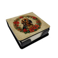 Bloodhound Christmas Flowers PU Leather Note Paper Holder with Artist-Designed Cover, Desk Accessory, Office Gift