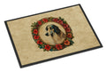 Borzoi Christmas Flowers Doormat Indoor Outdoor 24H X 36W Front Door Mat Rugs for Entryway, Non Slip Washable Low Pile,