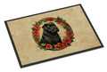 Bouvier des Flandres Christmas Flowers Doormat Indoor Outdoor 18H X 27W Front Door Mat Rugs for Entryway, Non Slip Washable