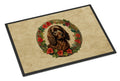 Boykin Spaniel Christmas Flowers Doormat Indoor Outdoor 24H X 36W Front Door Mat Rugs for Entryway, Non Slip Washable Low Pile,