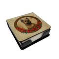 Cairn Terrier Christmas Flowers PU Leather Note Paper Holder with Artist-Designed Cover, Desk Accessory, Office Gift