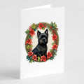 Cairn Terrier Christmas Flowers Greeting Cards Pack of 8 Blank Cards with Envelopes Whimsical A7 Size 5x7