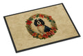 Cavalier Spaniel Christmas Flowers Doormat Indoor Outdoor 24H X 36W Front Door Mat Rugs for Entryway, Non Slip Washable Low Pile,