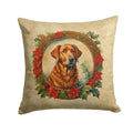 Chesapeake Bay Retriever Christmas Flowers Decorative Throw Pillow 18x18 Indoor Outdoor Accent Cushion, Fabric Cover with Insert for Sofa, Bed, Porch & Living Room
