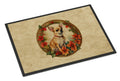 Chihuahua Christmas Flowers Doormat Indoor Outdoor 24H X 36W Front Door Mat Rugs for Entryway, Non Slip Washable Low Pile,