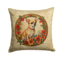 Chihuahua Christmas Flowers Decorative Throw Pillow 18x18 Indoor Outdoor Accent Cushion, Fabric Cover with Insert for Sofa, Bed, Porch & Living Room