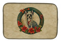 Chinese Crested Christmas Flowers Dish Drying Mat Absorbent Dish Drying Mat Pad for Kitchen Counter Dish Drainer Mat for Countertop, 14 x 21", Multicolor