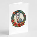 Chinese Crested Christmas Flowers Greeting Cards Pack of 8 Blank Cards with Envelopes Whimsical A7 Size 5x7