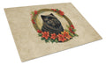 Chow Chow Christmas Flowers Cutting Board Tempered Glass Kitchen Cutting Surface, Heat Resistant Chopping, Non-Slip Feet, Food Prep & Serving