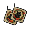 Chow Chow Christmas Flowers Pot Holder Set of 2 Heat Resistant Quilted Hot Pads 7.5 x 7.5 Inch, Insulated Kitchen Trivets for Cooking & Baking