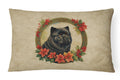 Chow Chow Christmas Flowers Decorative Throw Pillow 12x16 Indoor Outdoor Accent Cushion, Fabric Cover with Insert for Sofa, Bed, Porch & Living Room