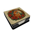 Chow Chow Christmas Flowers PU Leather Note Paper Holder with Artist-Designed Cover, Desk Accessory, Office Gift