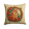 Chow Chow Christmas Flowers Decorative Throw Pillow 18x18 Indoor Outdoor Accent Cushion, Fabric Cover with Insert for Sofa, Bed, Porch & Living Room