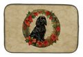 Cocker Spaniel Christmas Flowers Dish Drying Mat Absorbent Dish Drying Mat Pad for Kitchen Counter Dish Drainer Mat for Countertop, 14 x 21", Multicolor