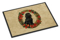 Cocker Spaniel Christmas Flowers Doormat Indoor Outdoor 18H X 27W Front Door Mat Rugs for Entryway, Non Slip Washable