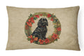 Cocker Spaniel Christmas Flowers Decorative Throw Pillow 12x16 Indoor Outdoor Accent Cushion, Fabric Cover with Insert for Sofa, Bed, Porch & Living Room