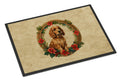 Cocker Spaniel Christmas Flowers Doormat Indoor Outdoor 24H X 36W Front Door Mat Rugs for Entryway, Non Slip Washable Low Pile,