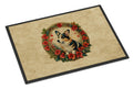 Corgi Christmas Flowers Doormat Indoor Outdoor 18H X 27W Front Door Mat Rugs for Entryway, Non Slip Washable